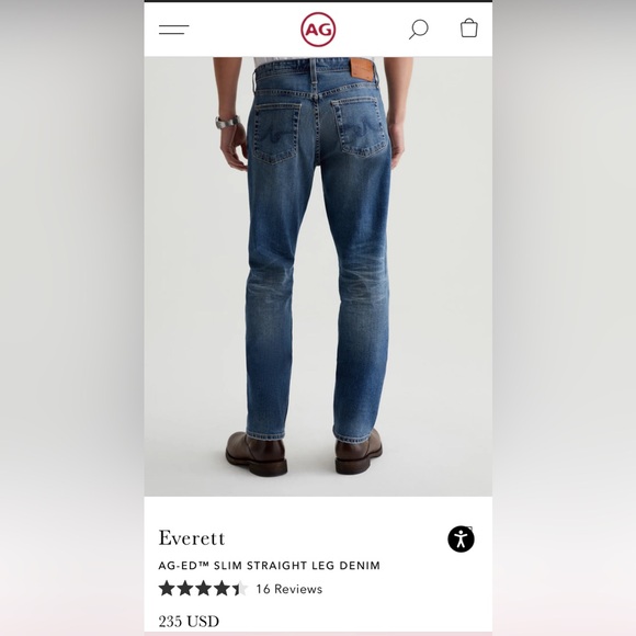 Men’s AG slim straight leg denim, color 14 years bond, 31R, 32 length, EUC - Picture 2 of 10